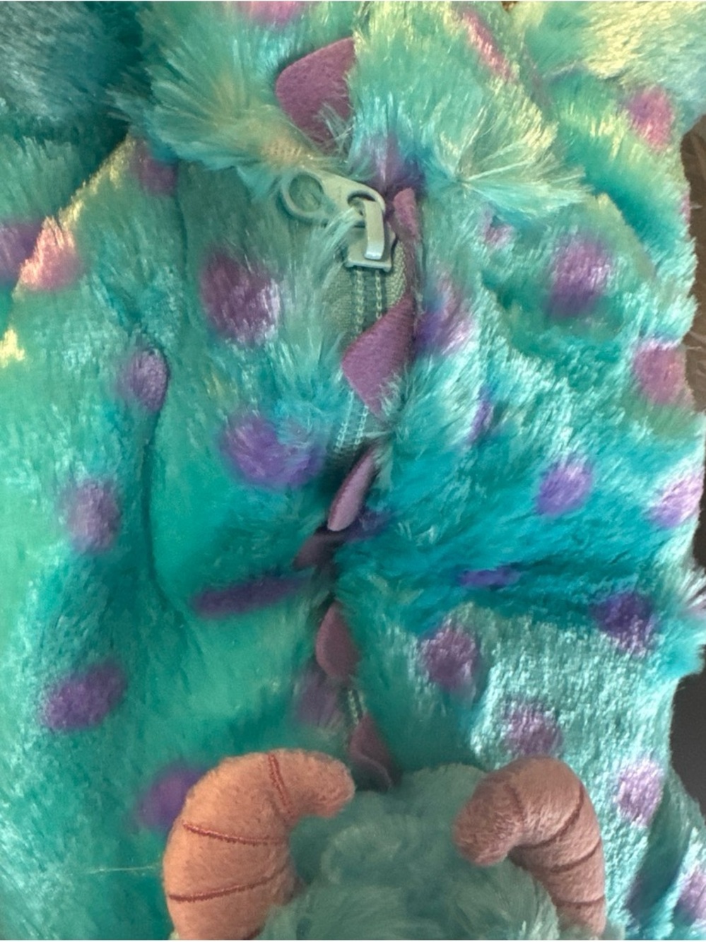 Monsters sully Plush Character purse - Turquoise with Purple Spots - Picture 3 of 3
